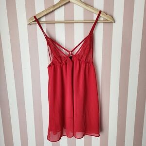 Red Lace-Trim Chemise Nightgown - Women's Intimates